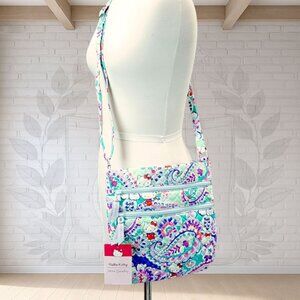 NEW ❤️ vera bradley x Hello Kitty Paisley Triple Zip Hipster Pink Purple